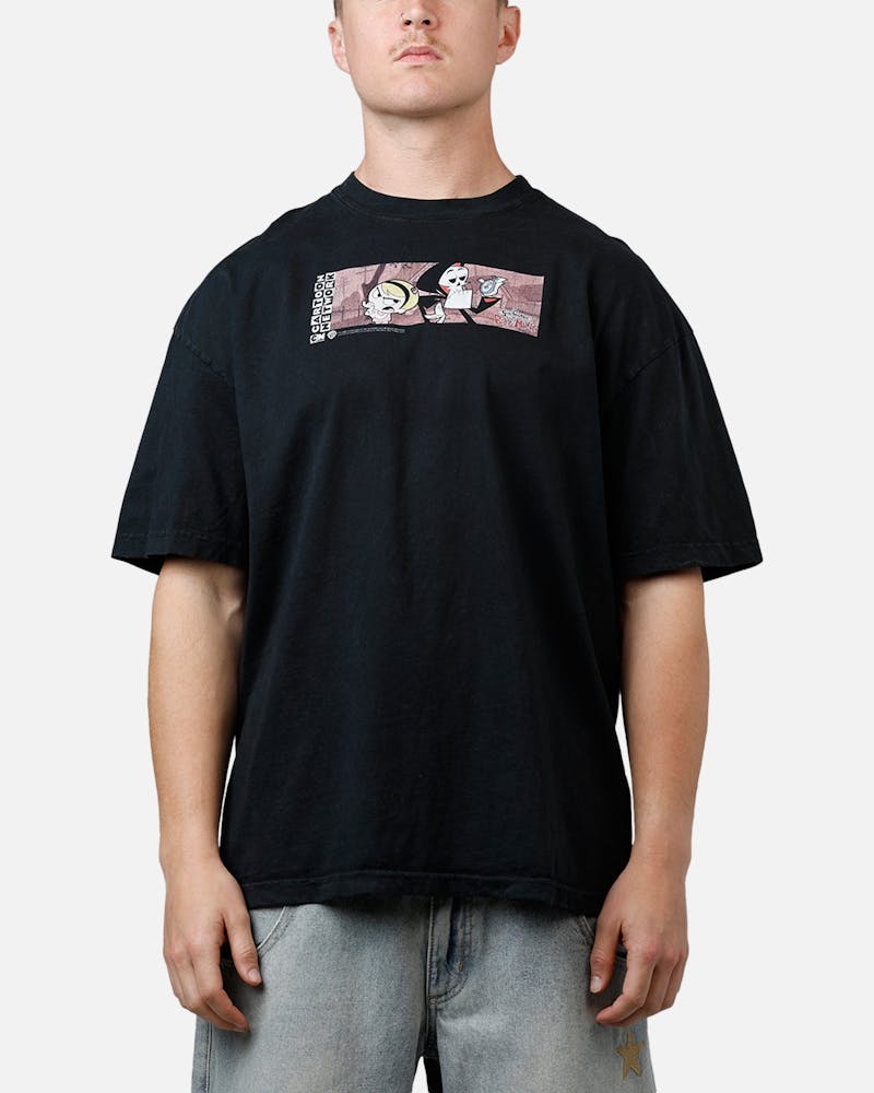 73 Studio X Cartoon Network Bill & Mandy Grail Vintage T-Shirt Black Acidwash