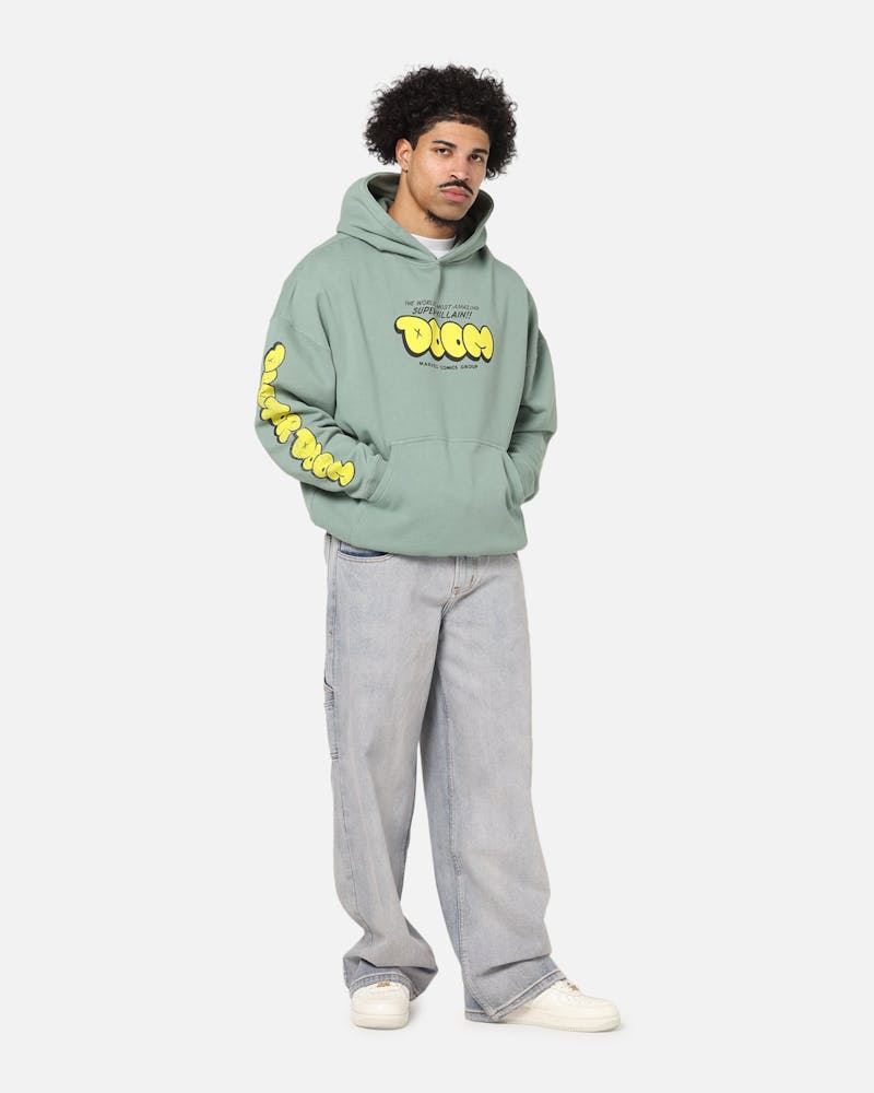 73 Studio Marvel Fantastic Four Doctor Doom Villain Hoodie Washed Green