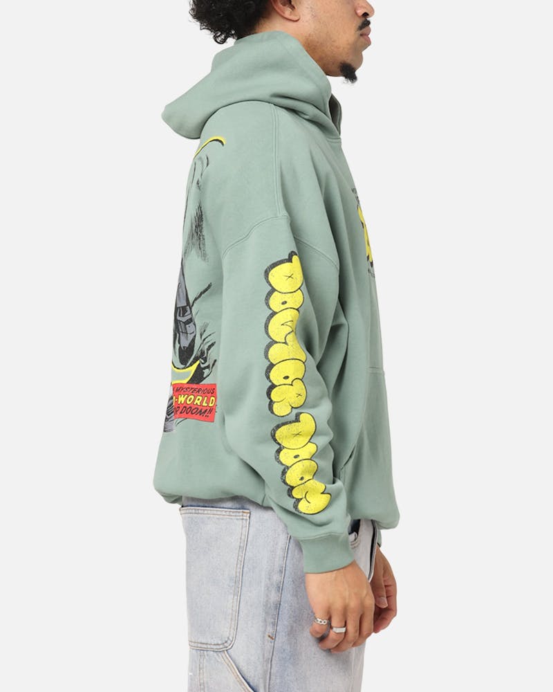 73 Studio Marvel Fantastic Four Doctor Doom Villain Hoodie Washed Green