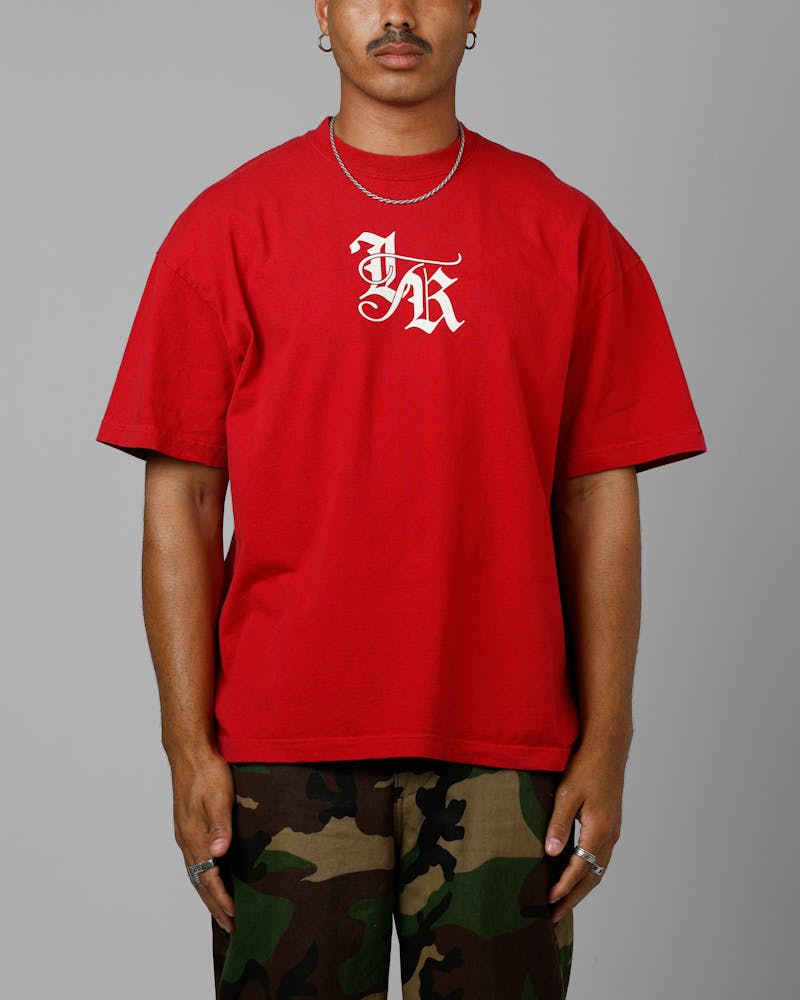 Loiter Made Me Puff Print T-Shirt Red