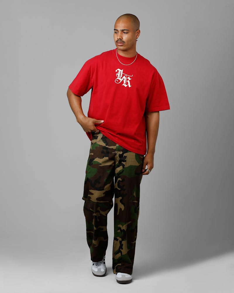 Loiter Made Me Puff Print T-Shirt Red