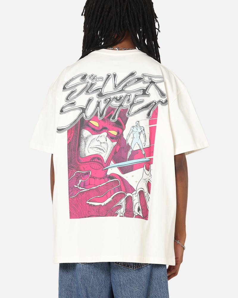 73 Studio Marvel Fantastic Four Silver Surfer Heavy T-Shirt Off White