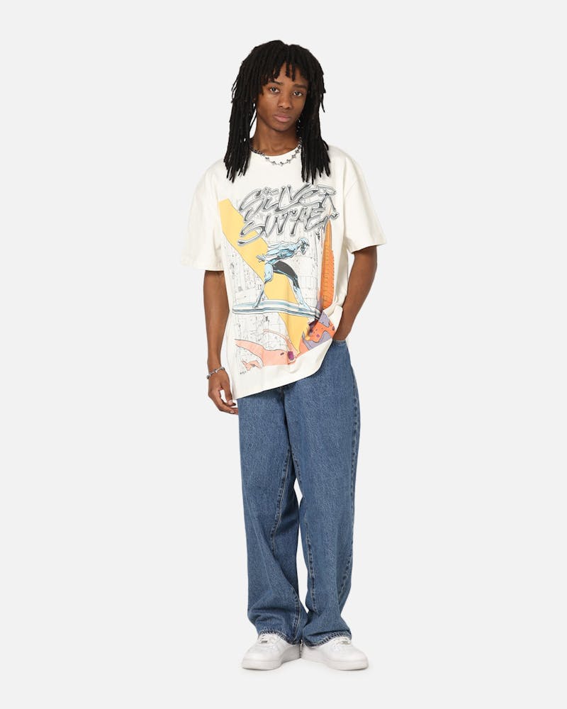 73 Studio Marvel Fantastic Four Silver Surfer Heavy T-Shirt Off White