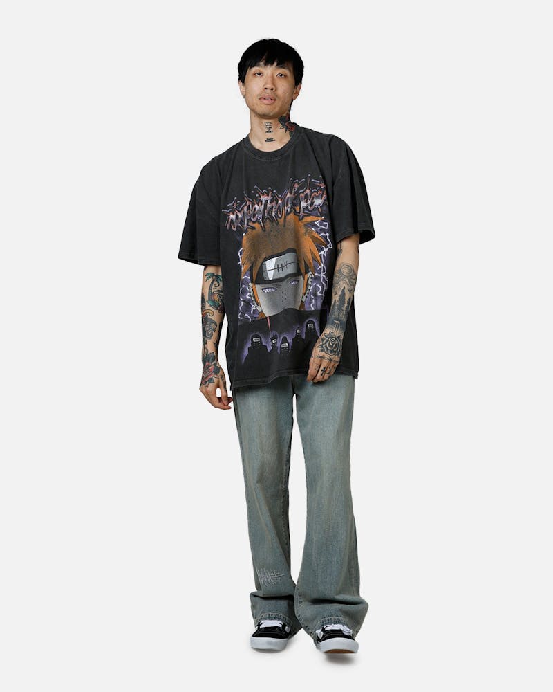73 Studio X Naruto Six Paths Of Pain Heavyweight T-Shirt Black Wash