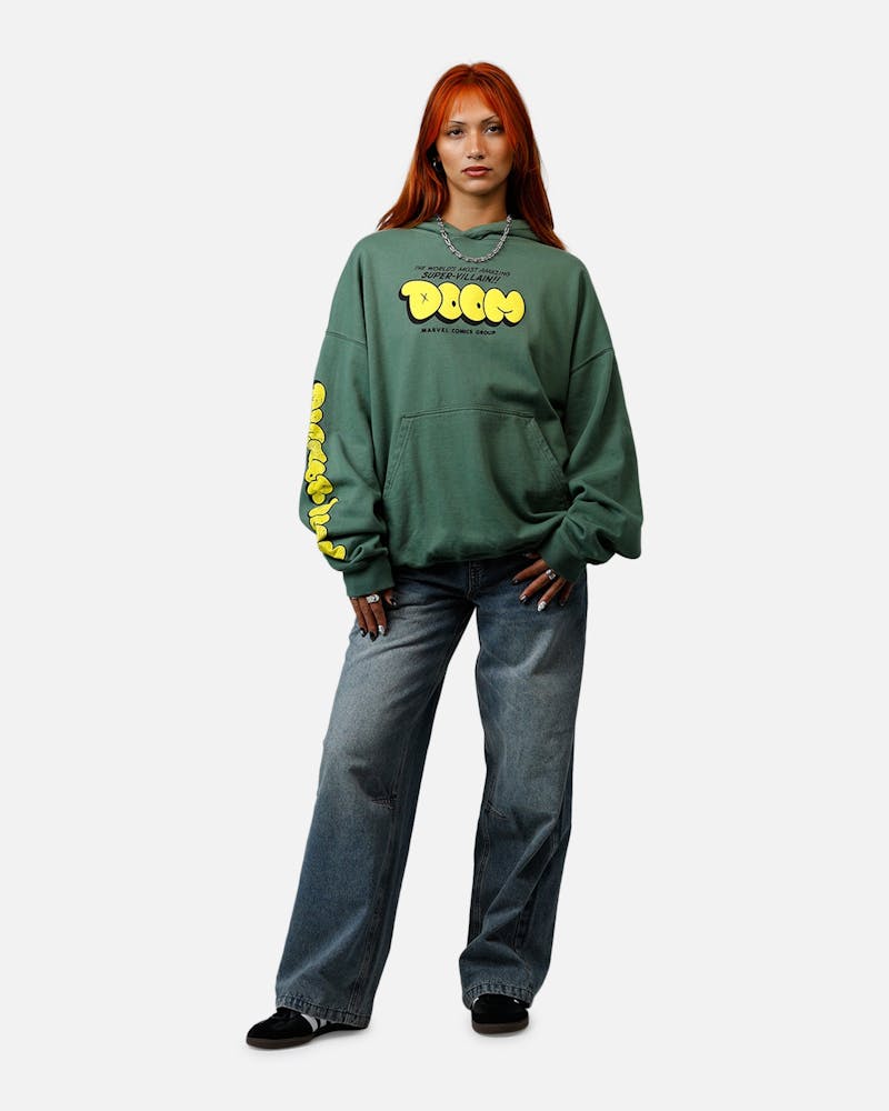 American Thrift Marvel Fantastic Four Doctor Doom Villian Premium Hoodie Green