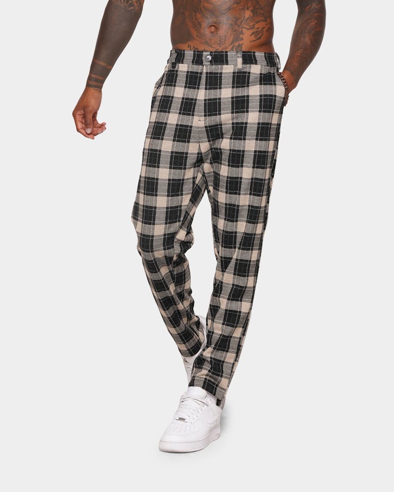 XXIII Isak Plaid Pants Black/Cream
