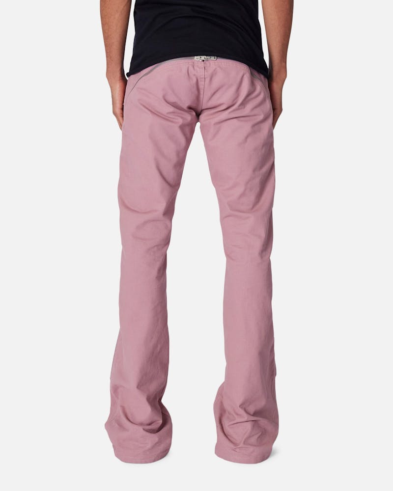 MNML D519 Zipper Flare Denim Jeans Pink