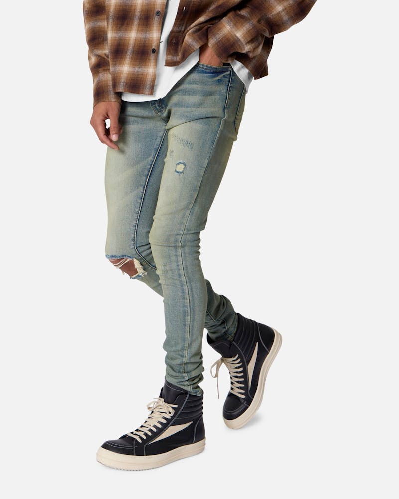 MNML Skinny Dusted Jeans Sun Washed Blue