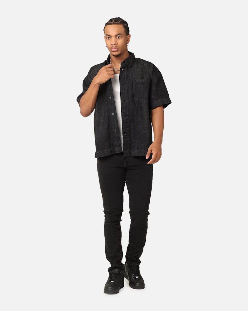 Saint Morta Tapered Denim Jeans Washed Black