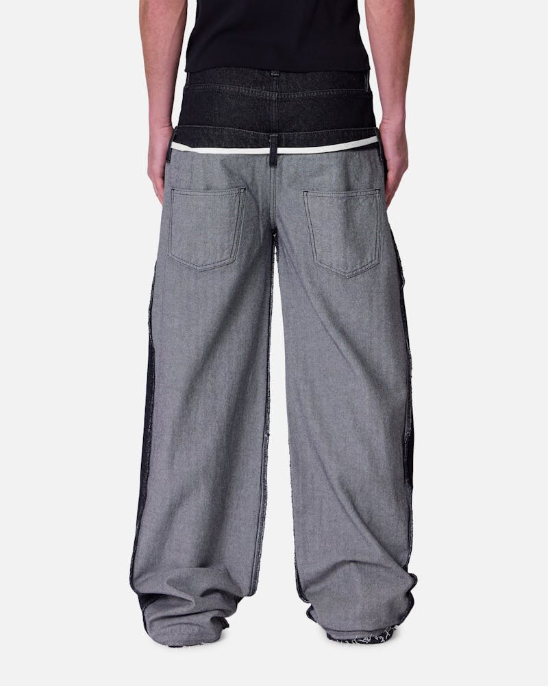 MNML Inside Out Slip Off Denim Pants Washed Black