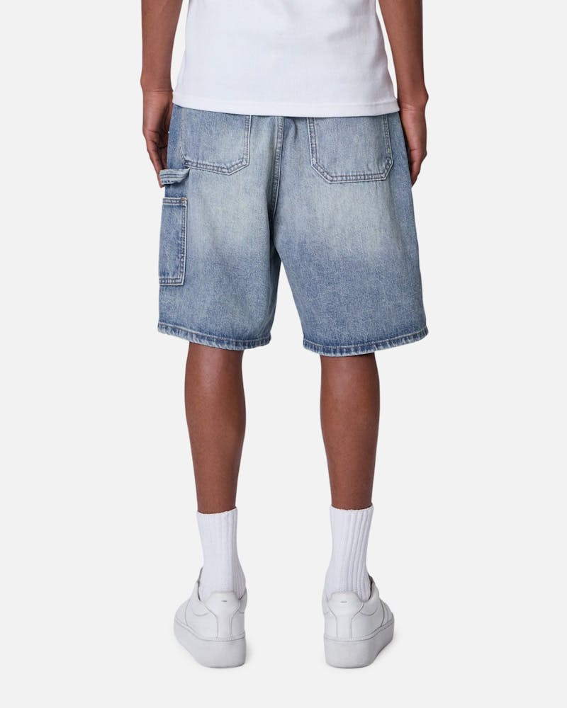 MNML Double Western Jewel Denim Shorts Blue