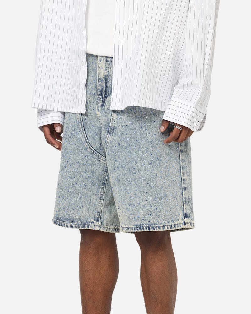 XXIII Diamond Buckle Back Jorts Blue Stonewash