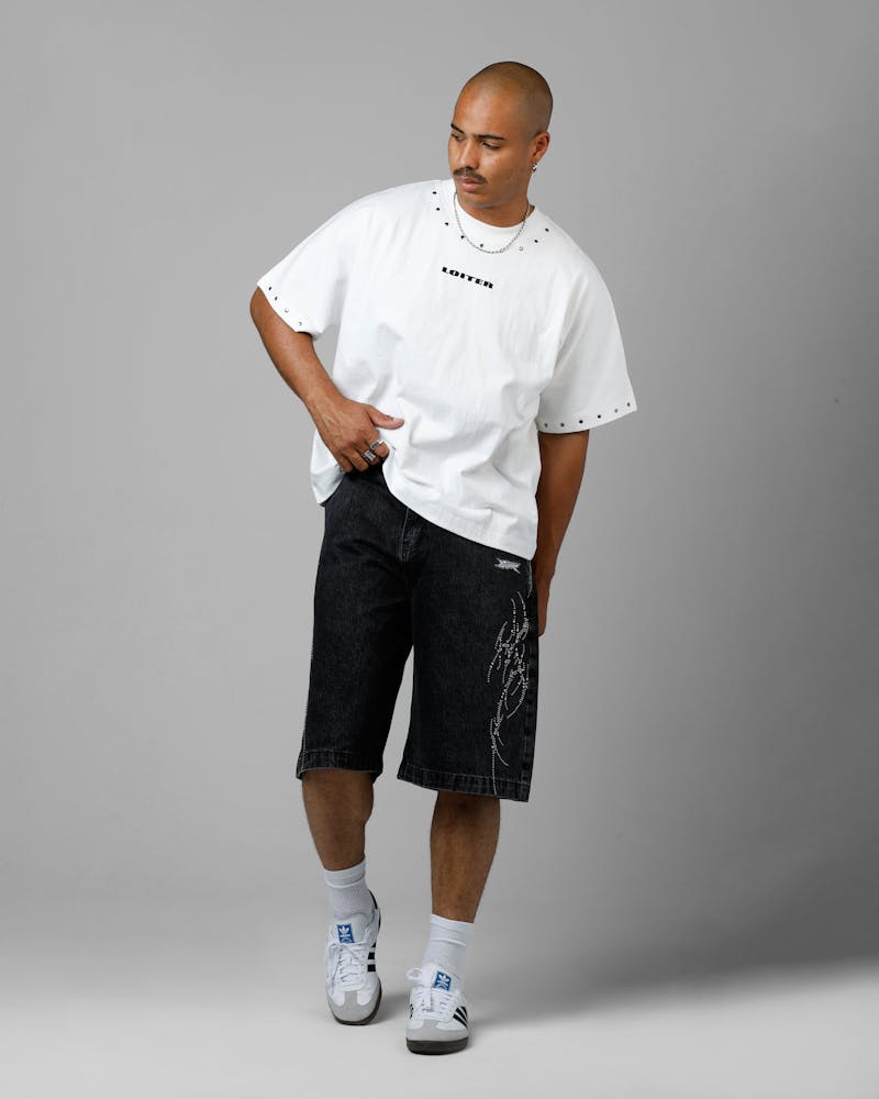 Loiter Goth Clique Jorts Black