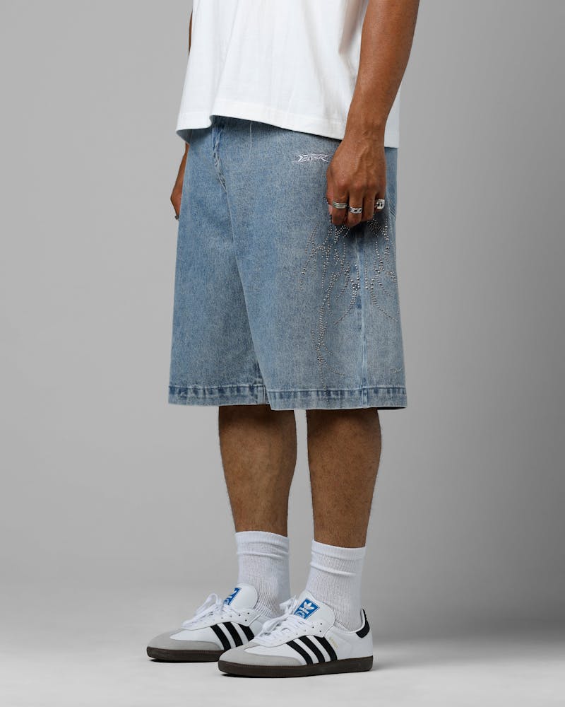 Loiter Goth Clique Jorts Blue Denim