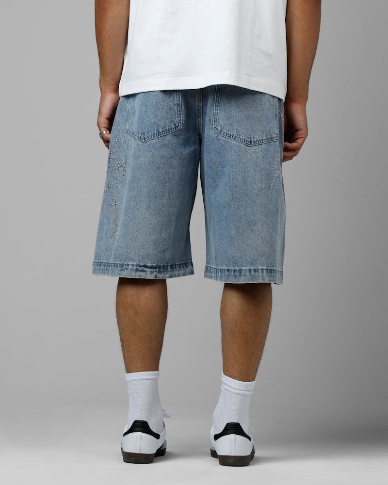 Loiter Goth Clique Jorts Blue Denim