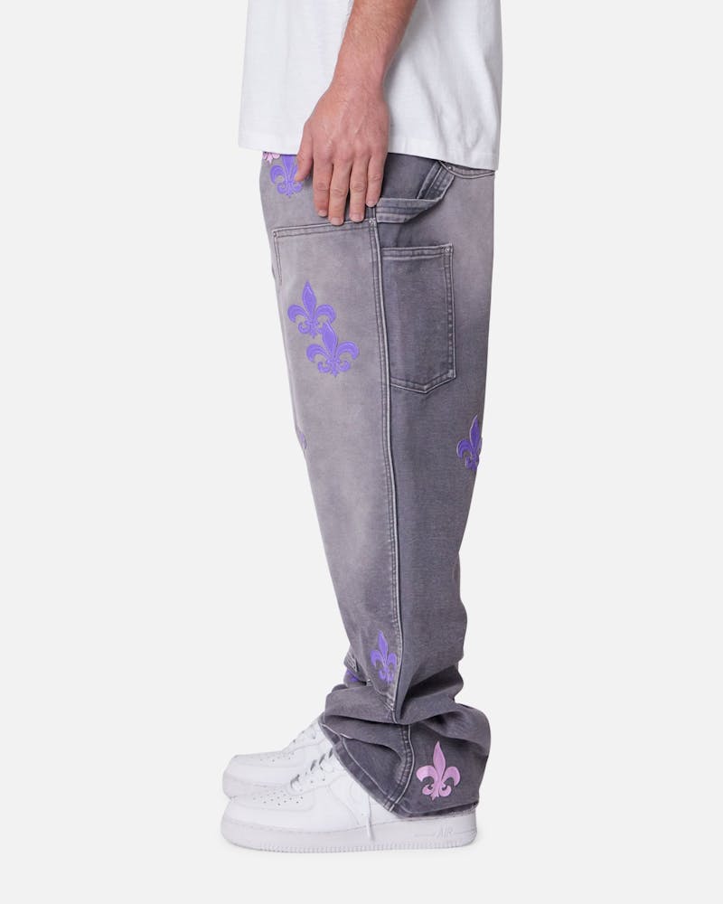 MNML Ultra Baggy Fleur Carpenter Pants Grey