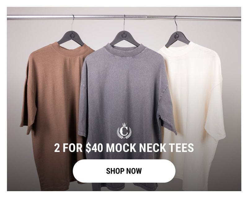 2 FOR $40 MOCK NECK TEES