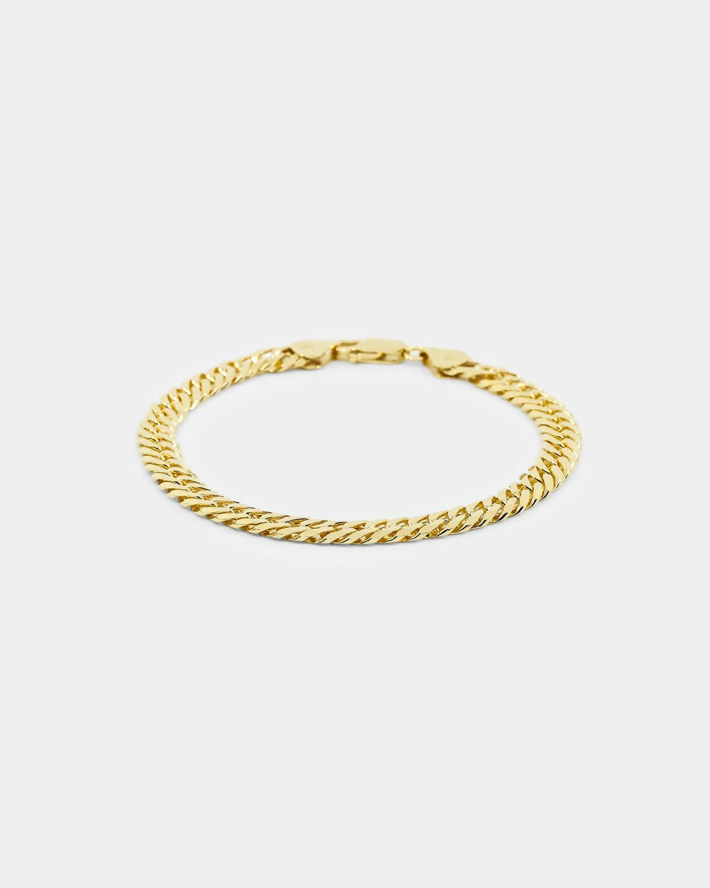 House Of Auric 6.4mm Double Curb Bracelet 18k Gold Vermeil