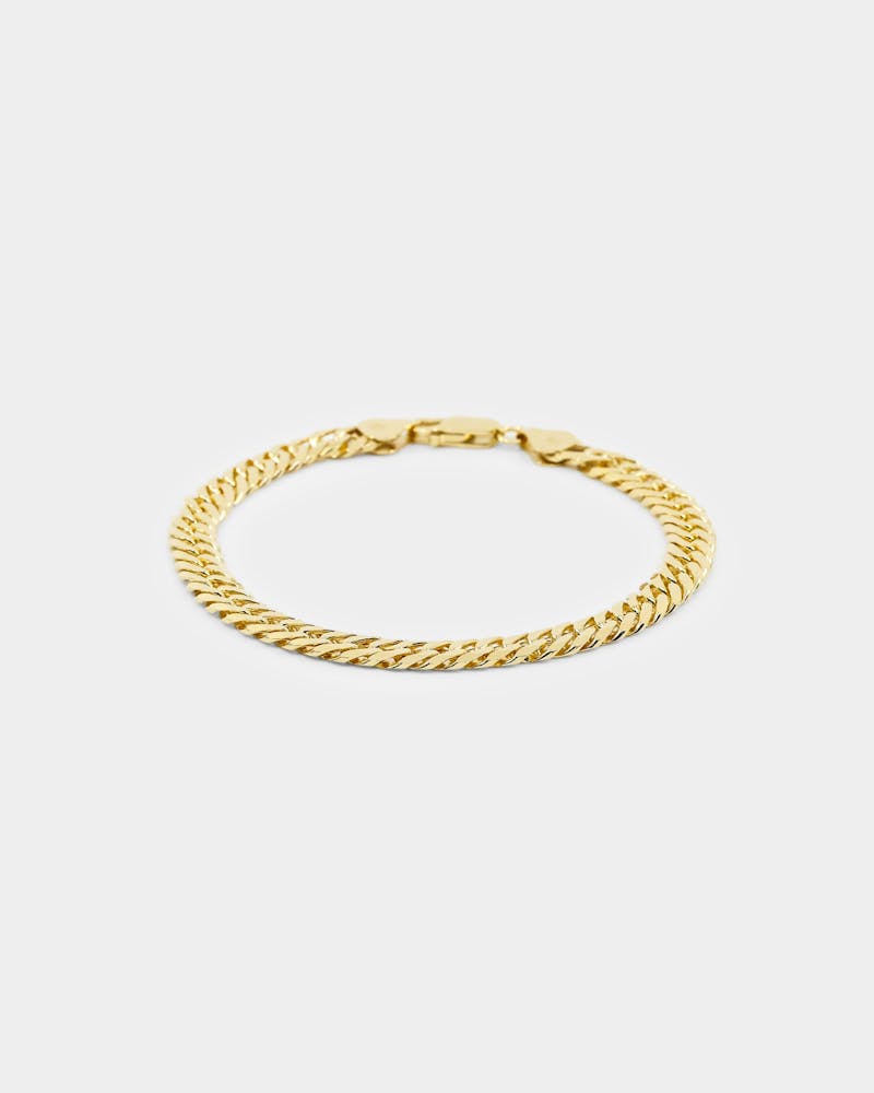 House Of Auric 6.4mm Double Curb Bracelet 18k Gold Vermeil thumbnail - 1