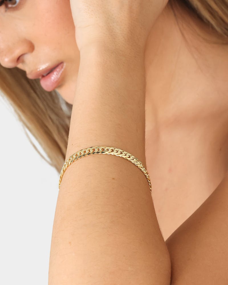 House Of Auric 6.4mm Double Curb Bracelet 18k Gold Vermeil thumbnail - 3