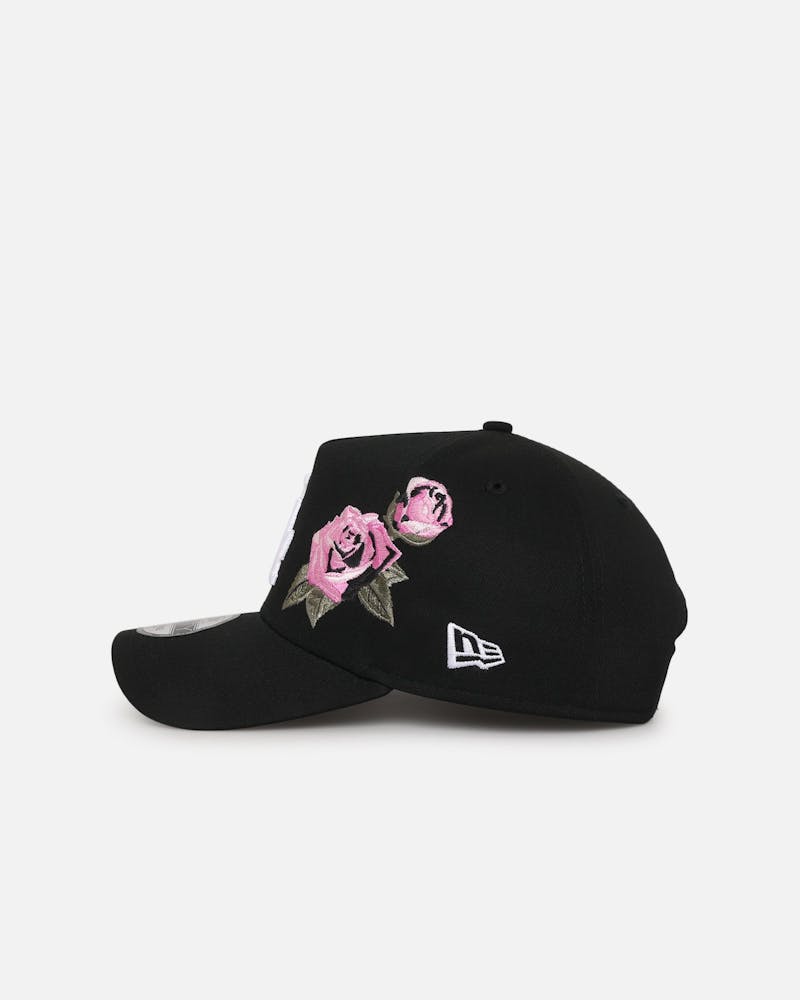 New Era Los Angeles Dodgers 'Rose Embroidery' 9FORTY A-Frame Snapback Black/Pink