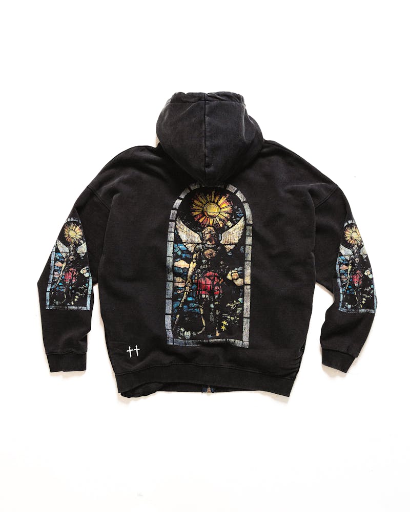 Saint Morta Kingdomcome Boxy Zip Hoodie Black