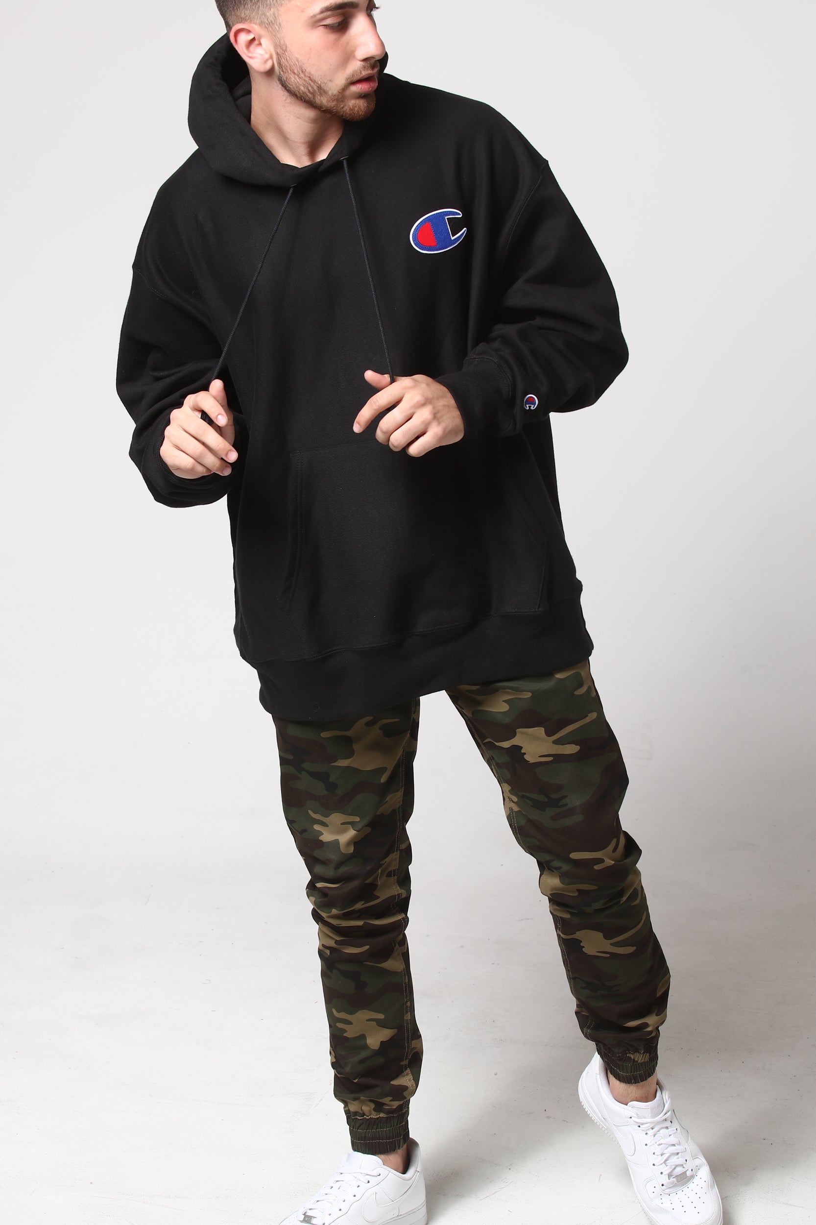 champion reverse weave hoodie big c