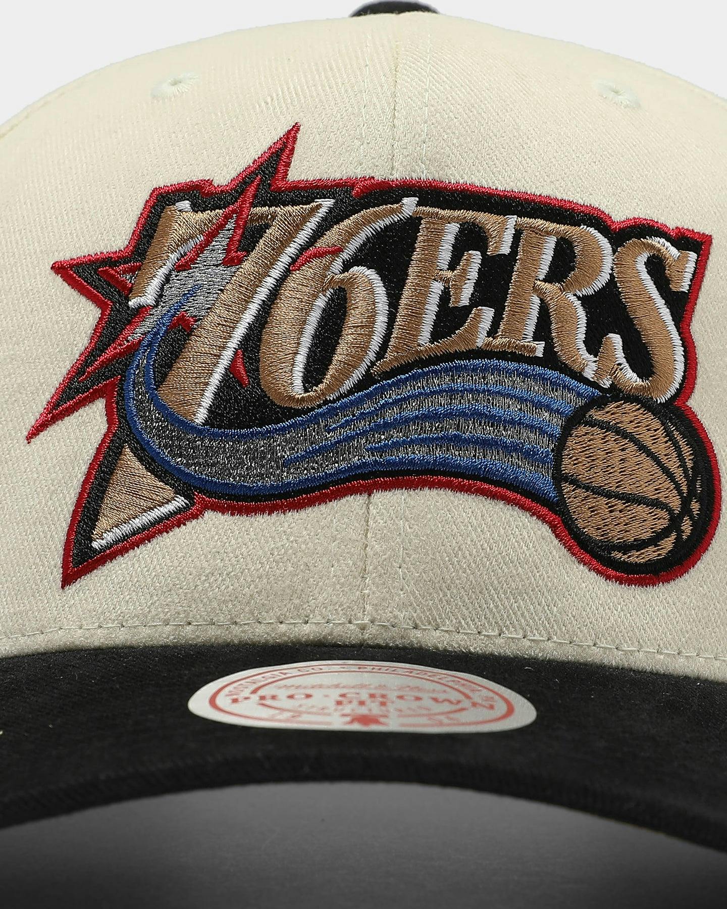 Mitchell & Ness Philadelphia 76ers Pro Crown Snapback Off White/Black ...