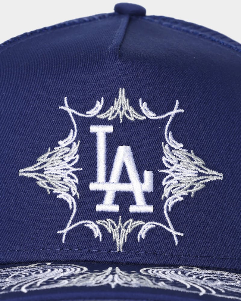 New Era Los Angeles Dodgers 'Flare Designs' 9FORTY A-Frame Trucker Snapback Original Team Colours thumbnail - 5