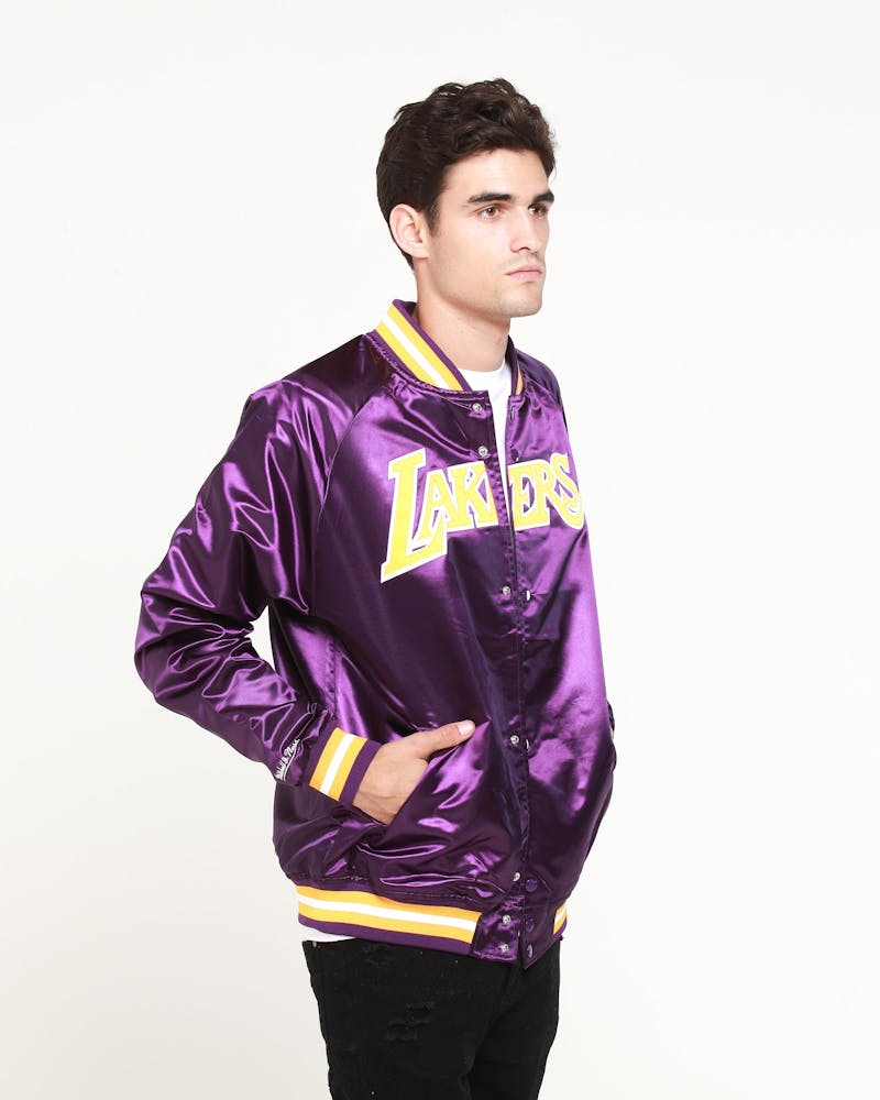 Mitchell Ness Los Angeles Lakers Lightweight Satin Jacket Purple Culture Kings Us