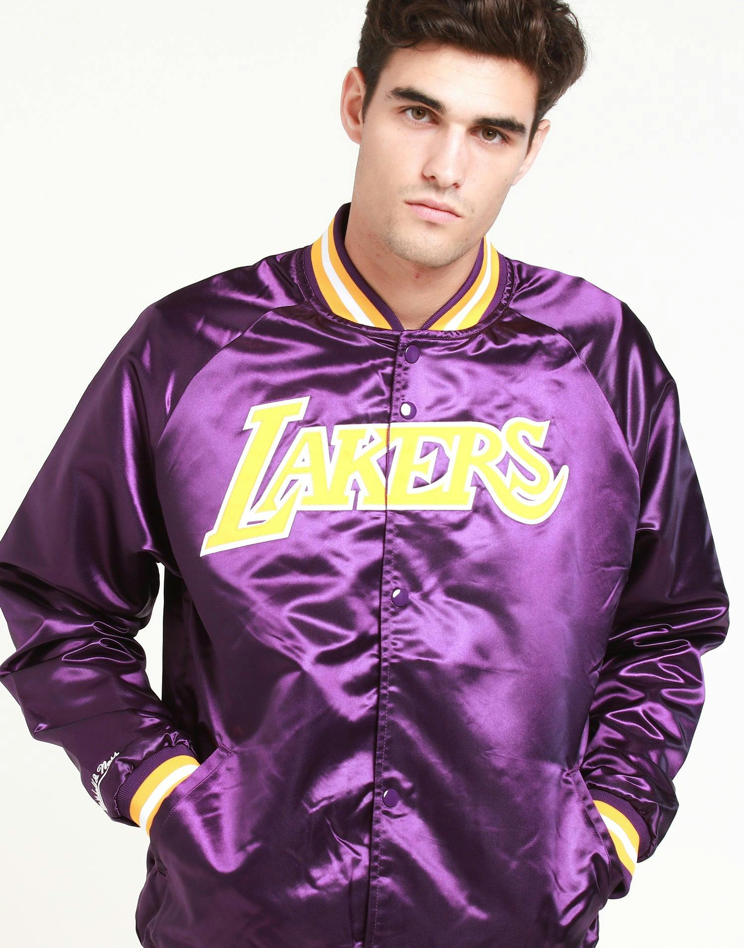 Mitchell Ness Los Angeles Lakers Lightweight Satin Jacket Purple Culture Kings Us
