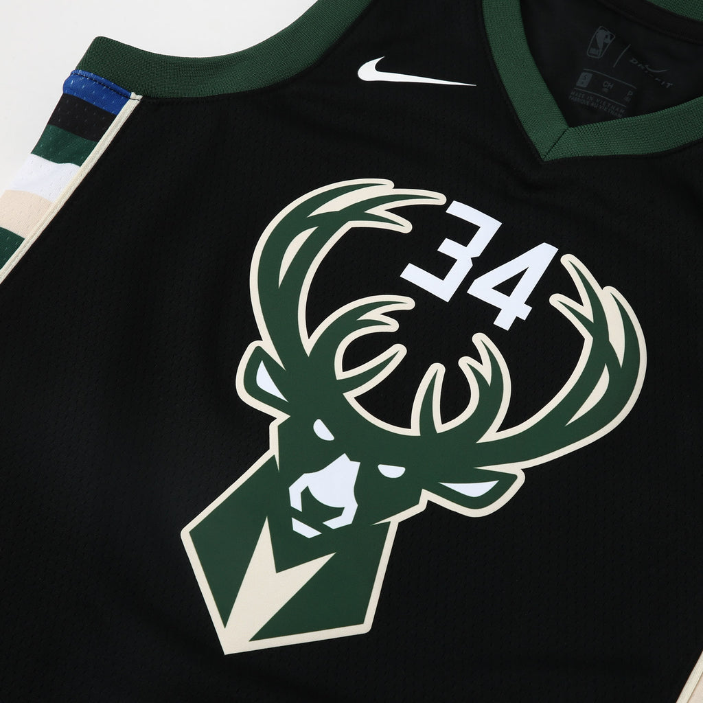 Nike Kids Milwaukee Bucks Giannis Antetokounmpo 34 Statement Swingman Nba Jersey Black