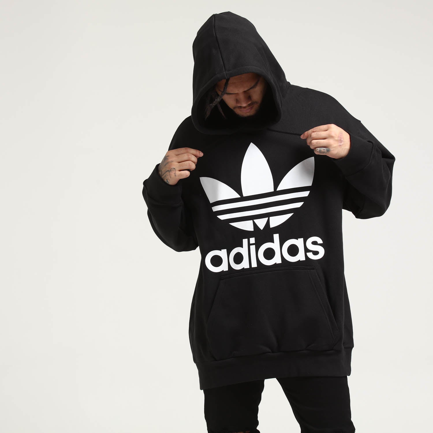 adidas trefoil oversize hoodie