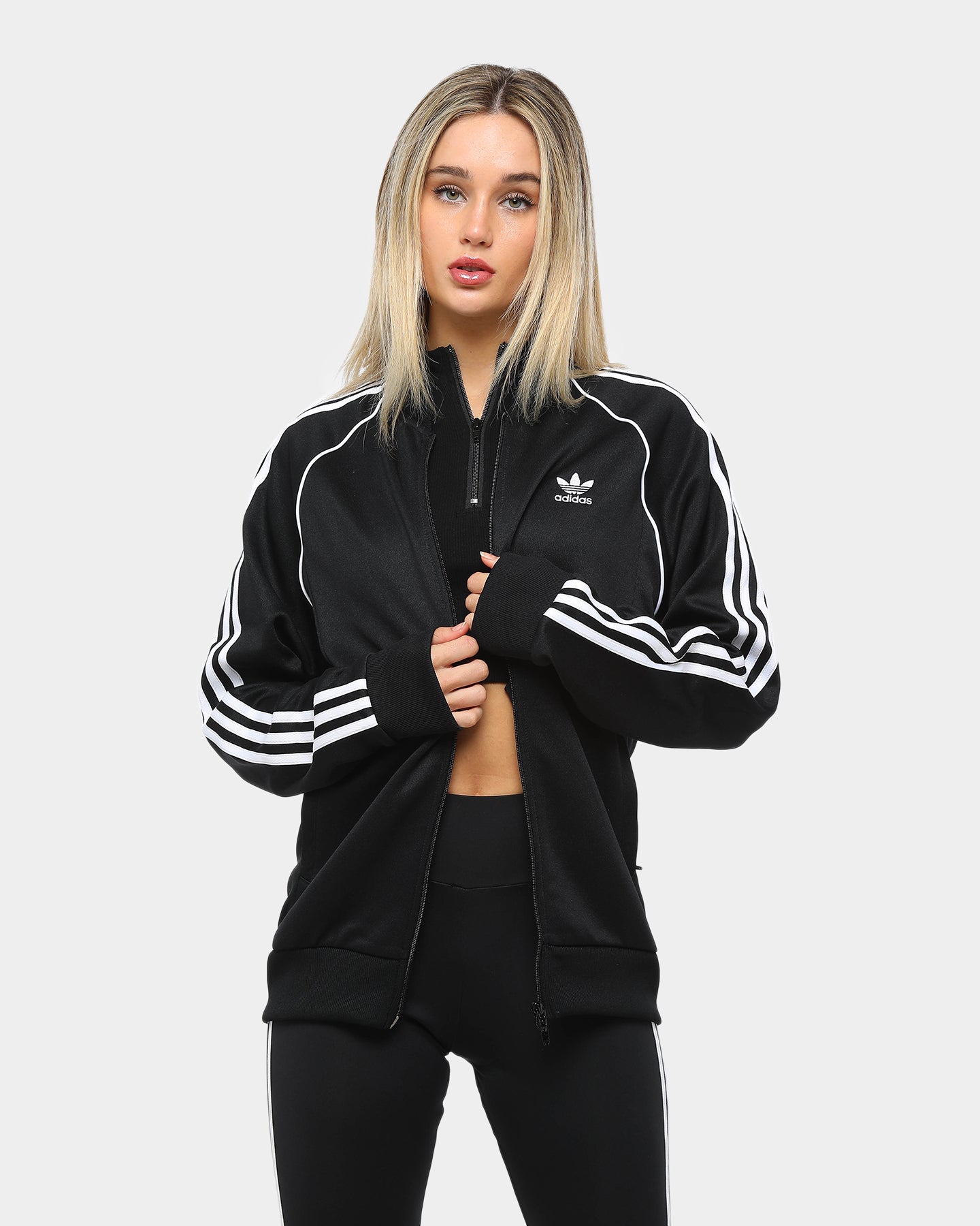 adidas sst track jacket women's black