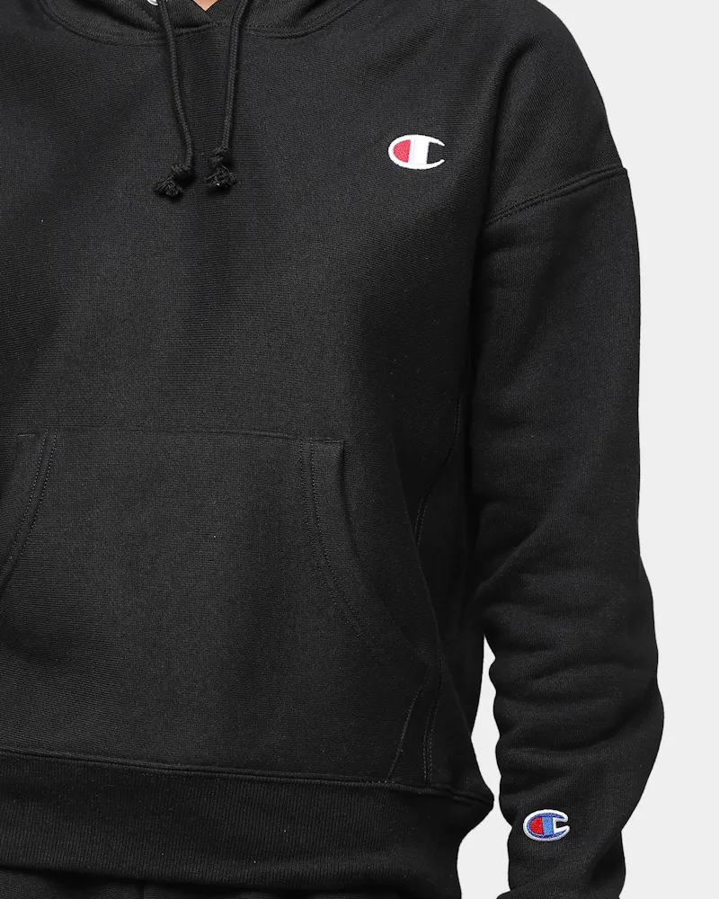 Champion Women S Reverse Weave Hoodie Black Culture Kings Us