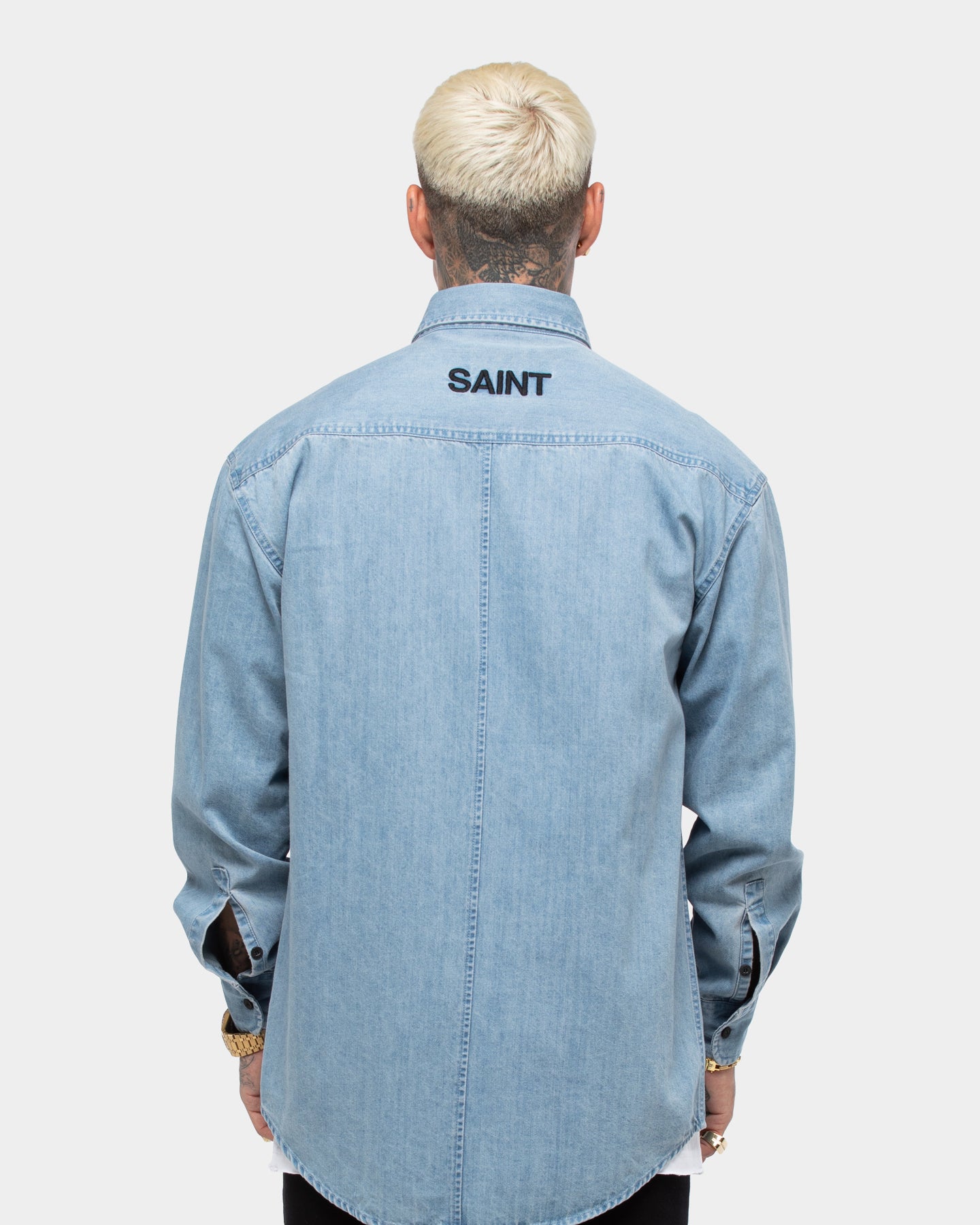 denim button up mens