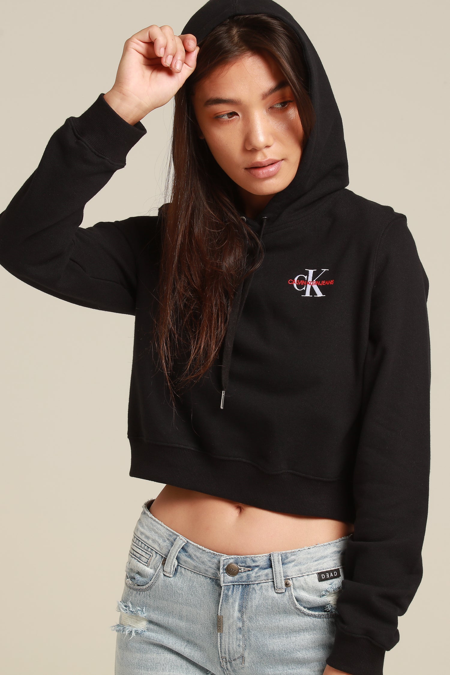 calvin klein hoodie women's black