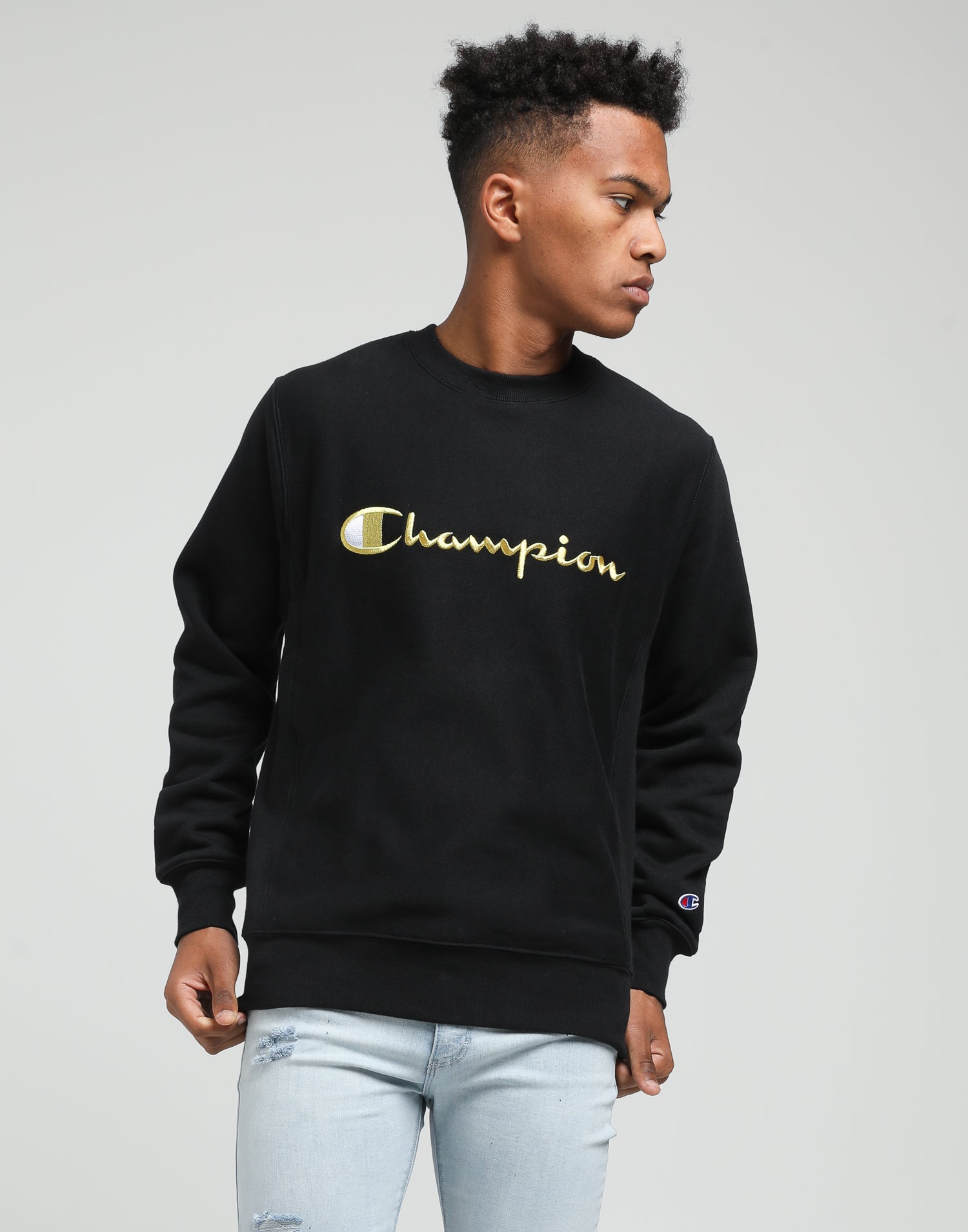 champion gold crewneck