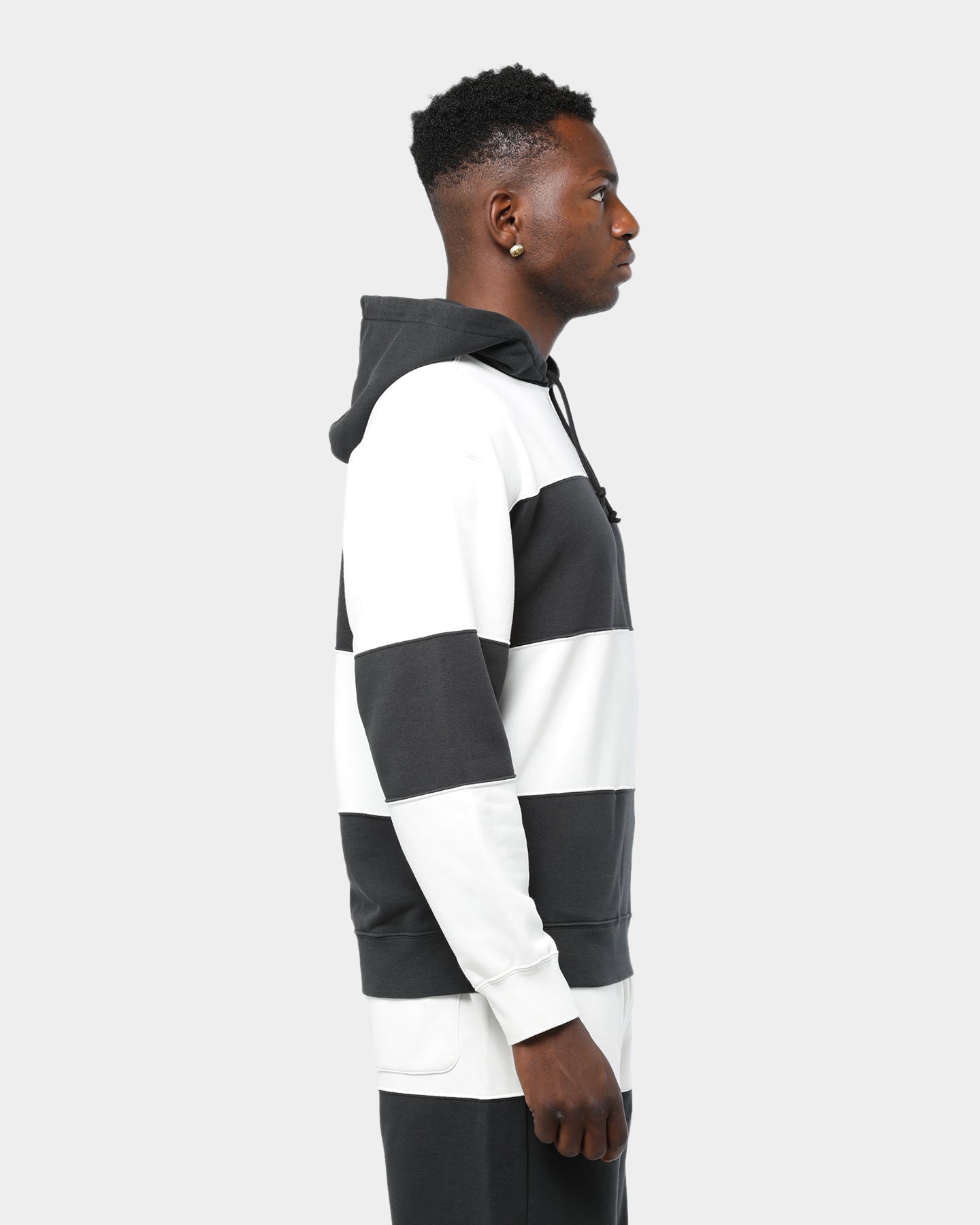 supreme nike stripe hooded sweatshirt black