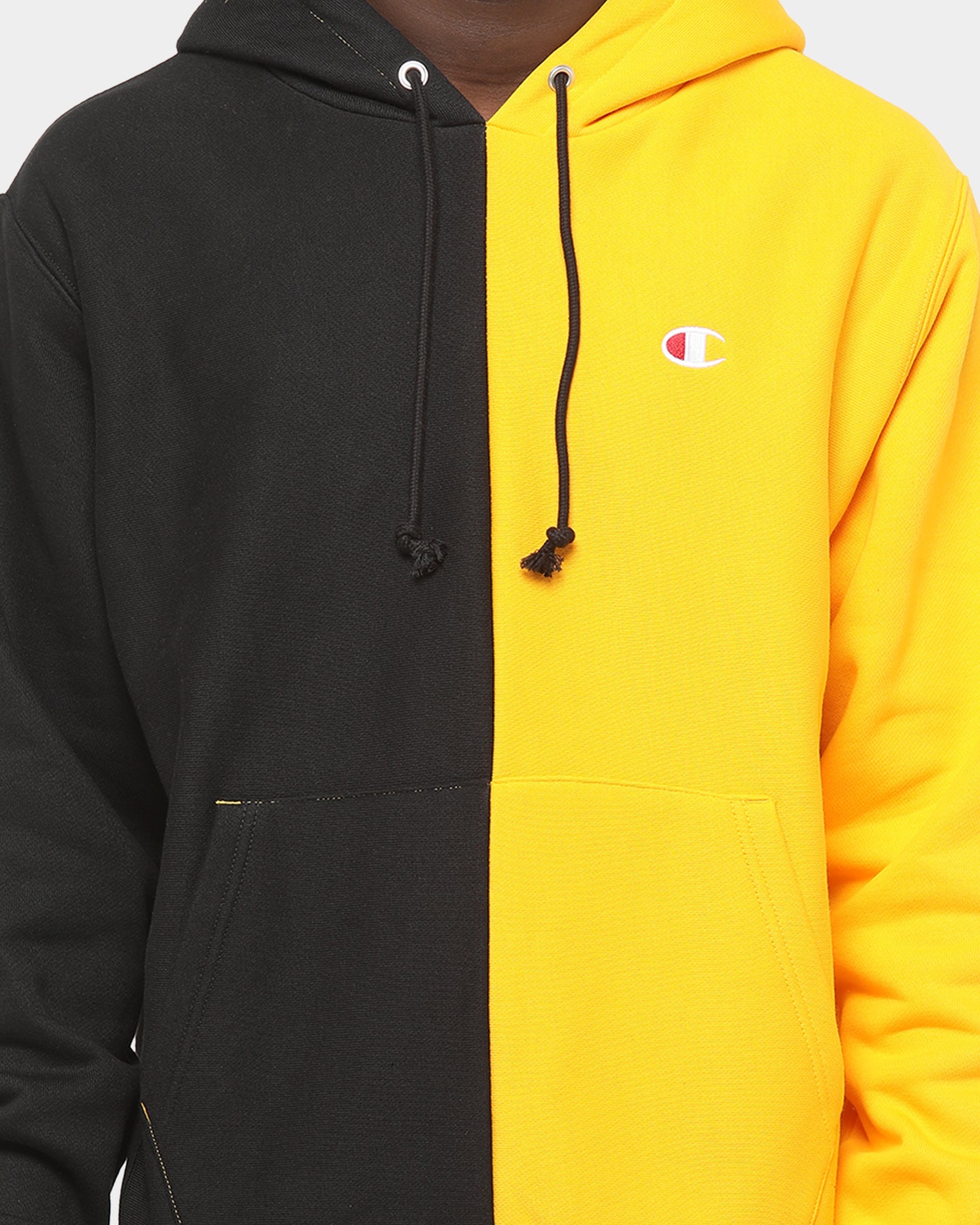 black and yellow champion hoodie