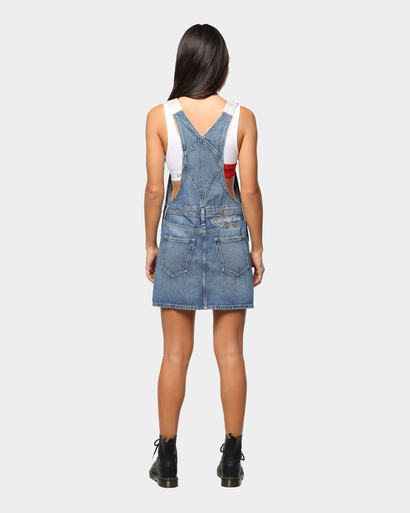calvin klein iconic dungaree dress