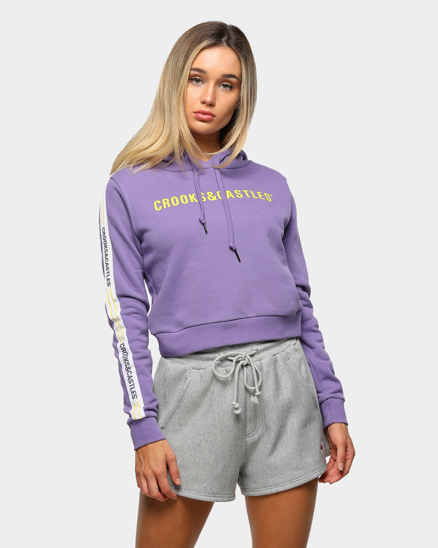 crooks and castles cropped hoodie