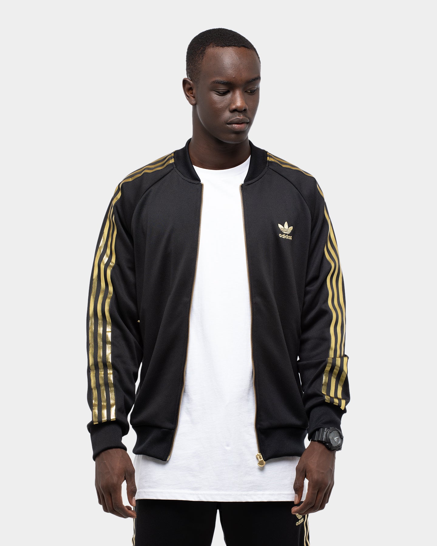 adidas black and gold jacket mens