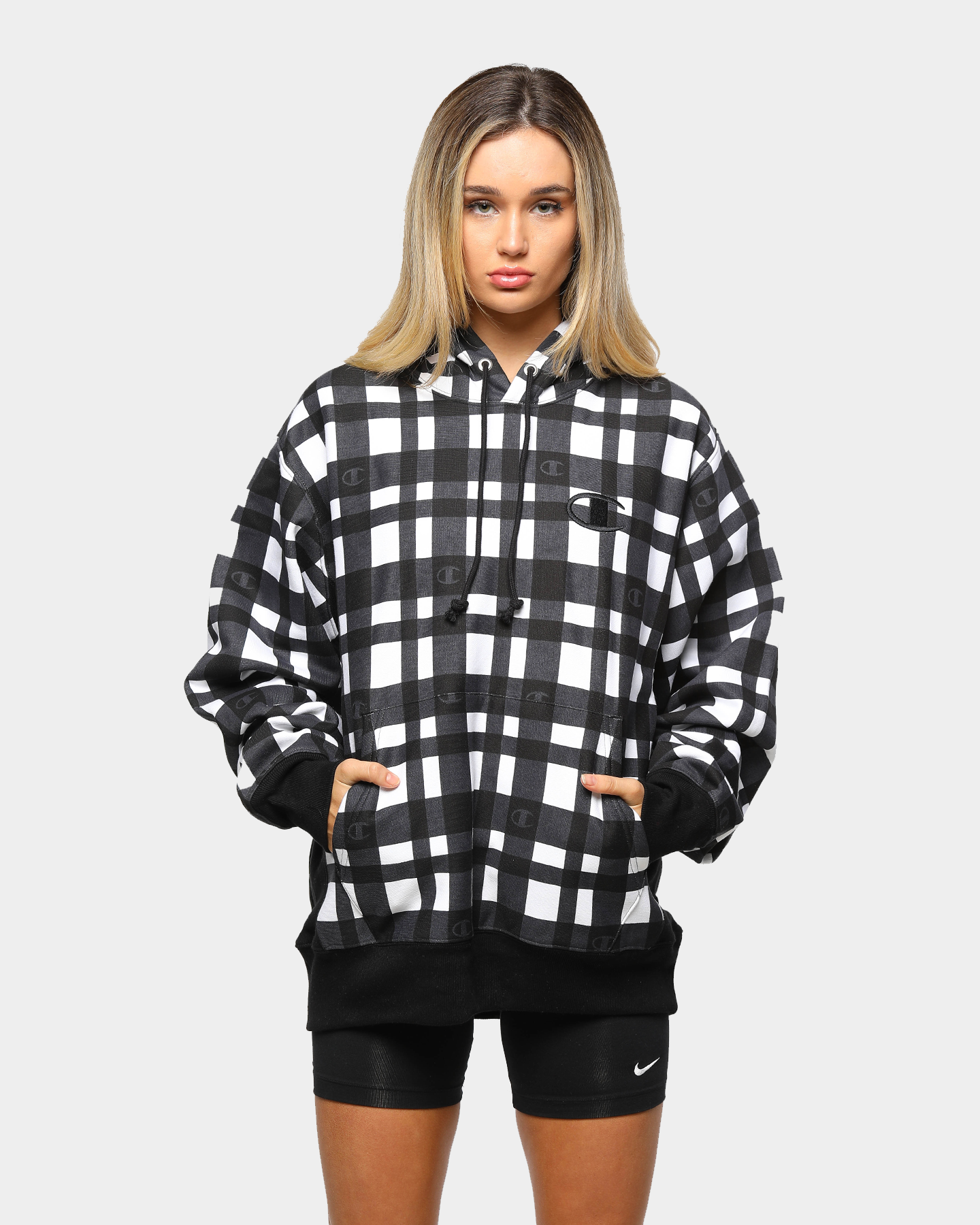 men's champion plaid hoodie