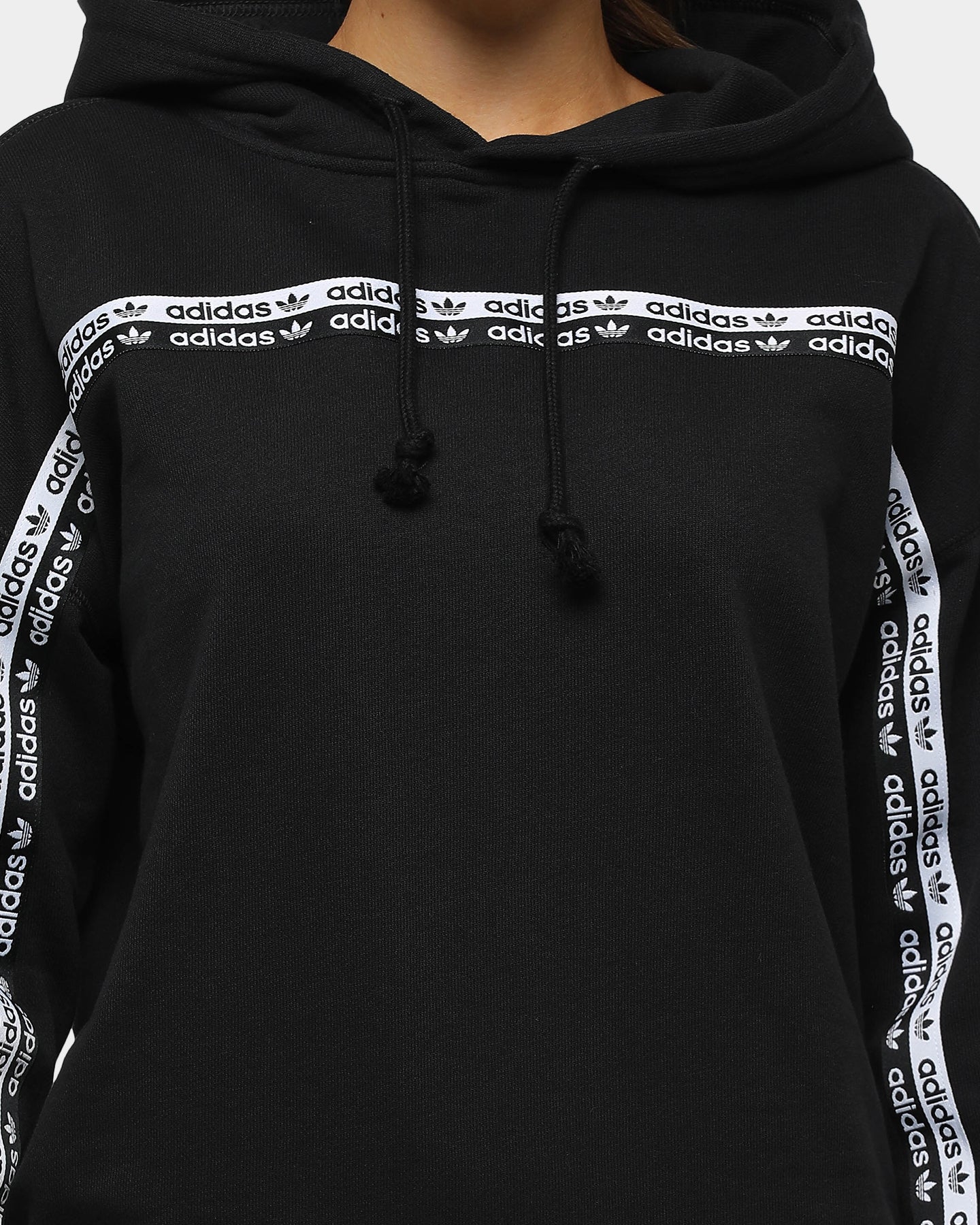 adidas logo tape hoodie