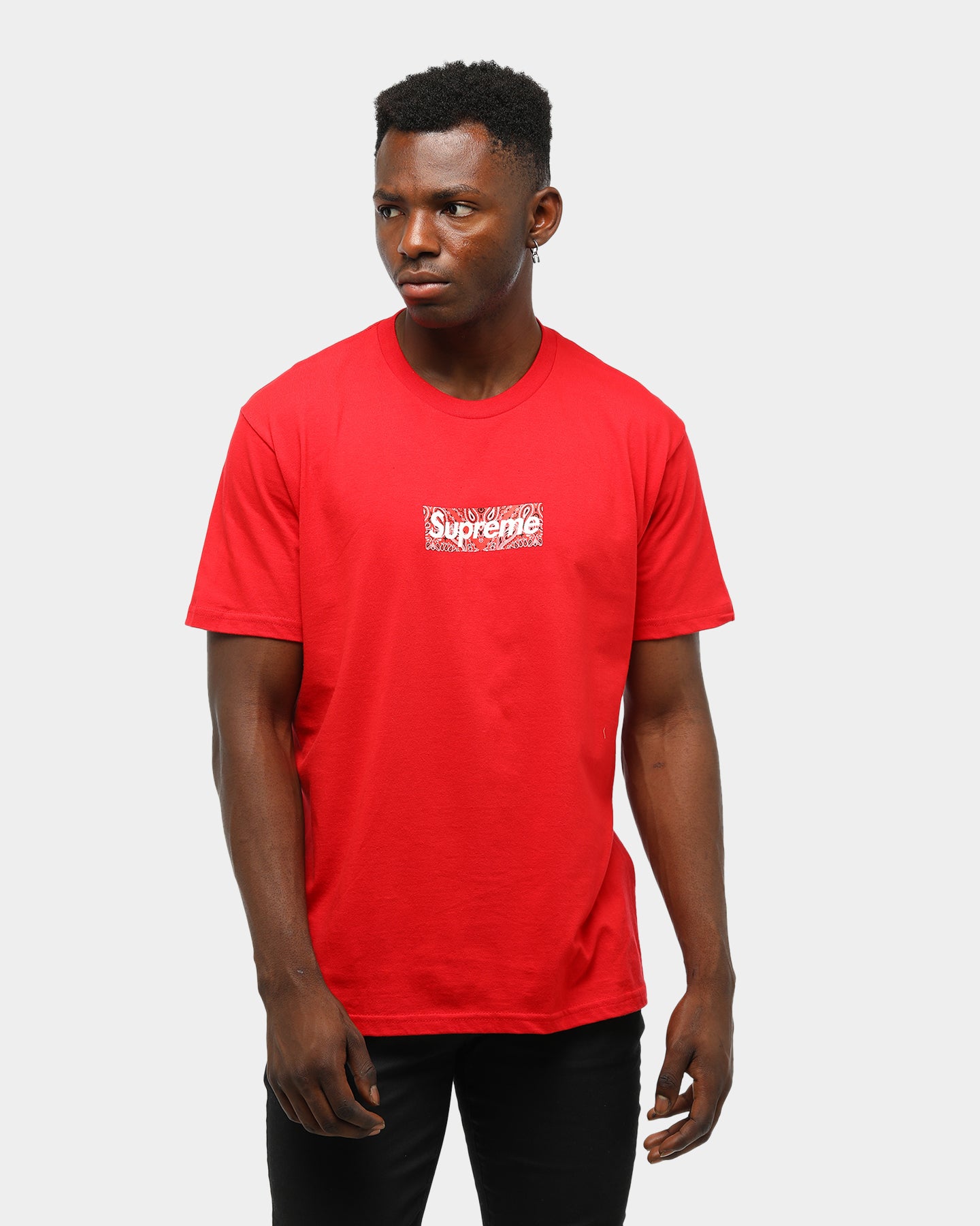 supreme red box logo t shirt