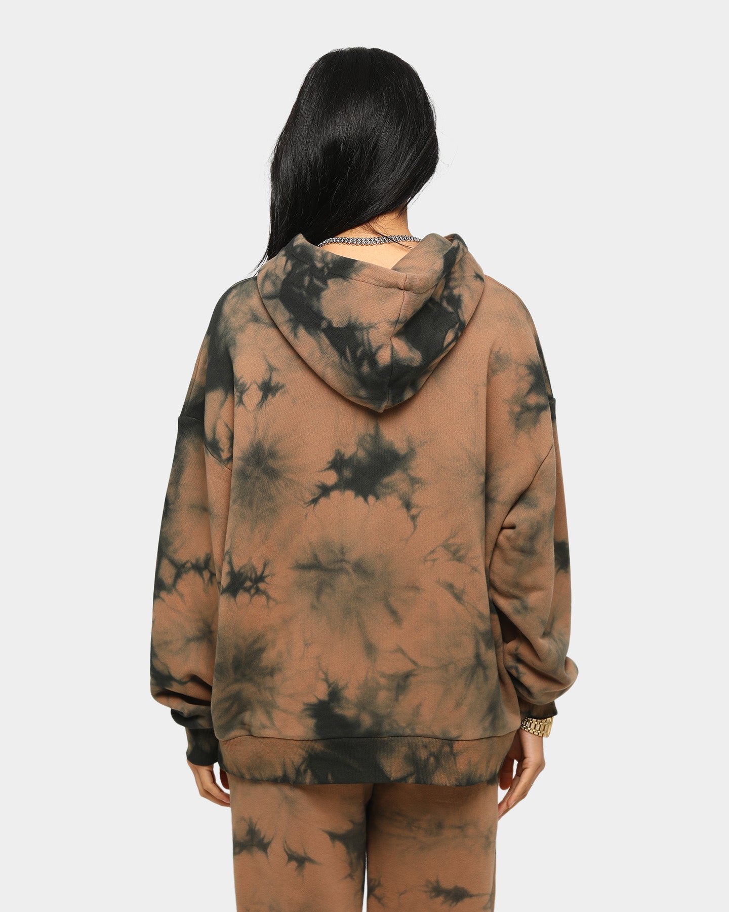 brown tie dye hoodie