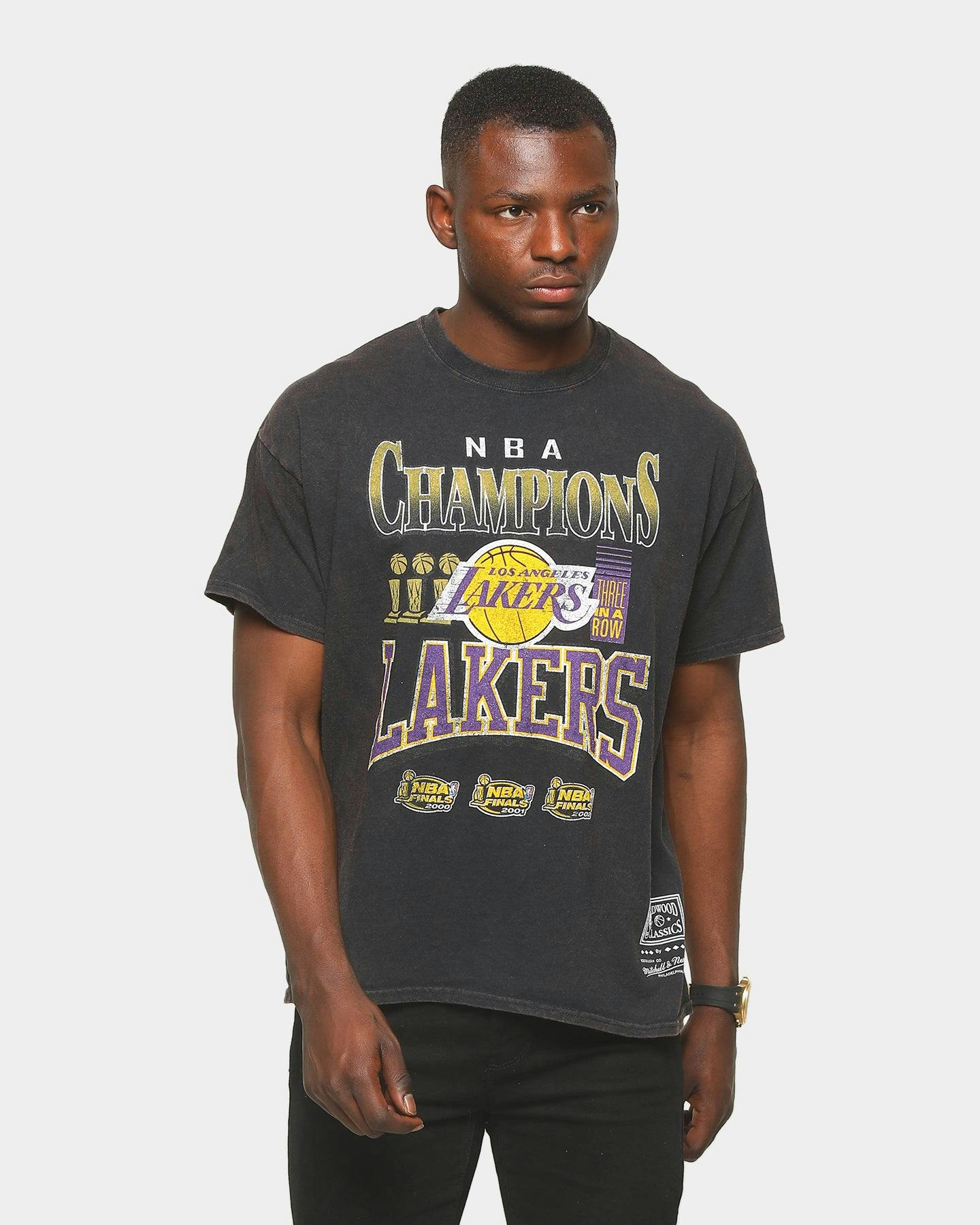 Mitchell Ness Lakers Vintage Champs Short Sleeve T Shirt Black Culture Kings Us