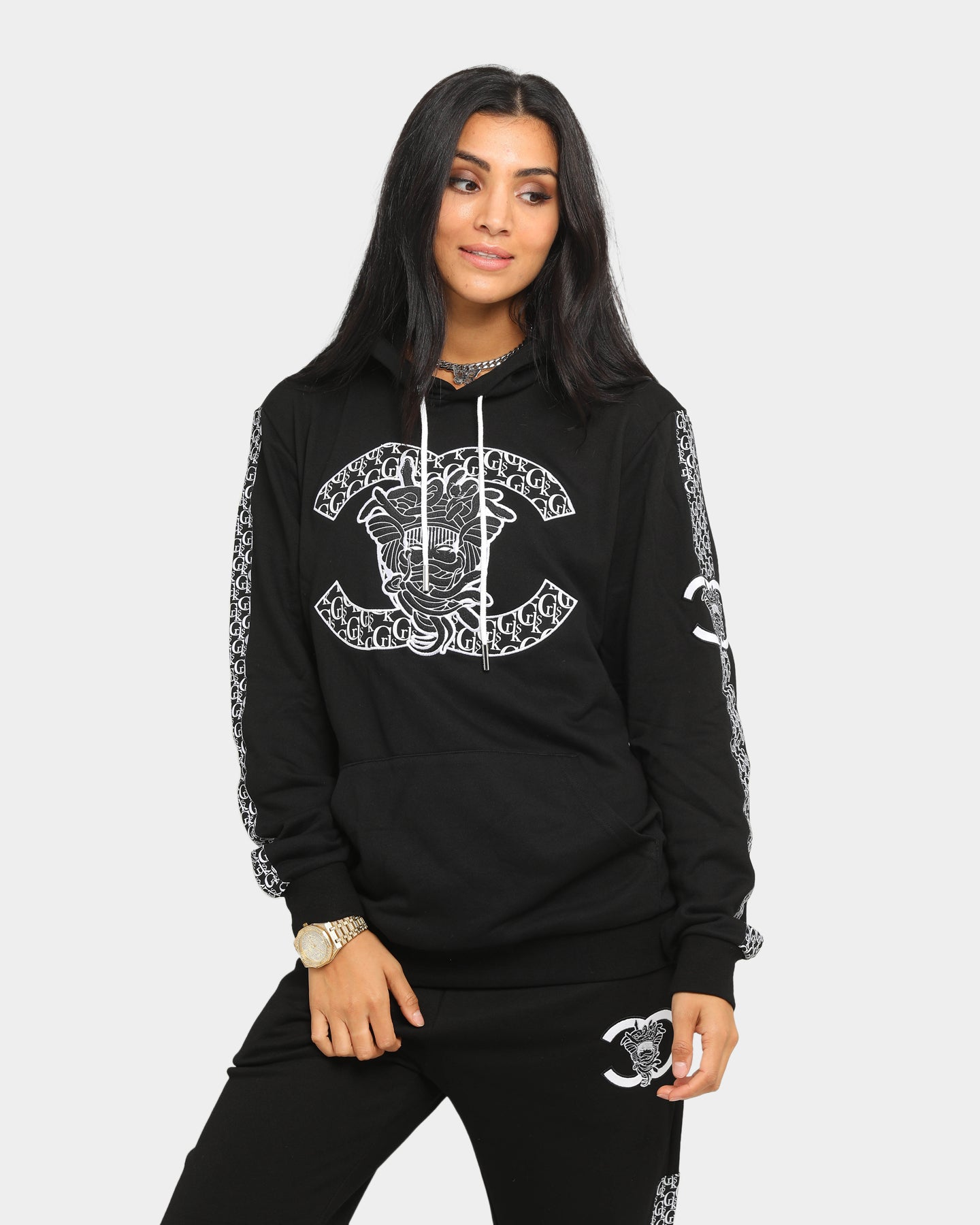 crooks and castles cropped hoodie