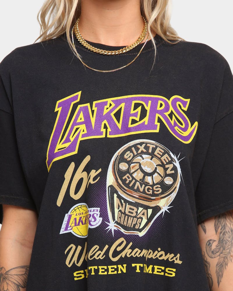 Mitchell Ness Los Angeles Lakers Bling Rings Vintage T Shirt Black Culture Kings Us